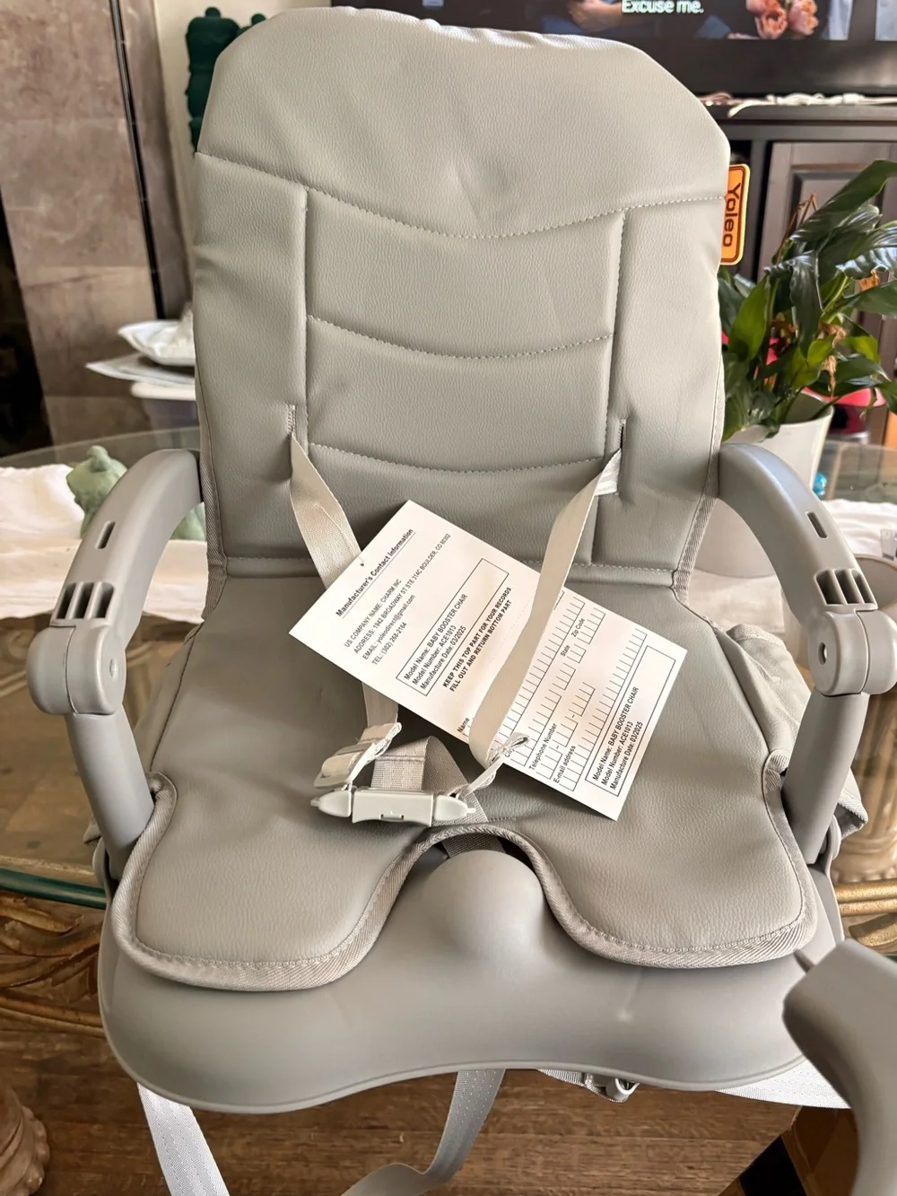 Grey Convertible Kids Booster High Chair with Tray